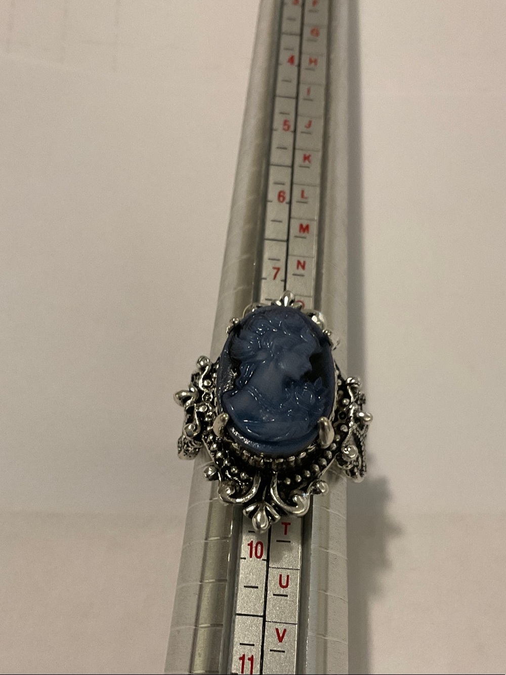 Cameo silver plated ring
